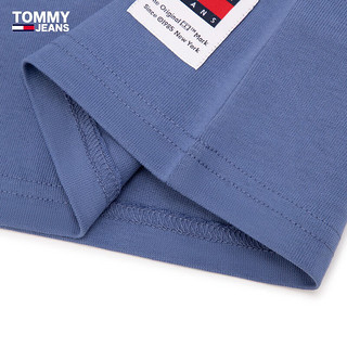 TOMMY JEANS24春夏男装纯棉平纹针织刺绣净色百搭合身短袖T恤18266 蓝灰色C6C L （：150-165斤）