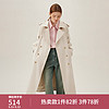 范思蓝恩 米白色韩版风衣外套女春中长款英伦小个子显高24FS11092 米色 S