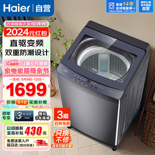 海尔（Haier）洗衣机家用10公斤大容量直驱变频波轮智能预约 高度调节双重防潮防生锈超净洗护 高效耐用洗衣机