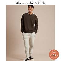 Abercrombie & Fitch 男装女装情侣款 美式通勤抓绒卫裤330654-1 奶油色  L (180/86A)