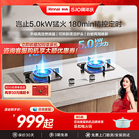 Rinnai 林内 燃气灶家用双灶台式灶具天然气灶炉台定时猛火2E08MT