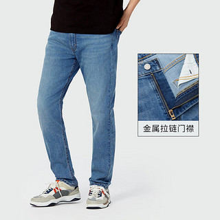 Levi's李维斯24春季502经典男士牛仔裤复古磨白时尚质感有型 中蓝色 32 32