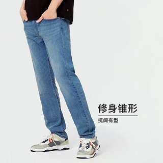 Levi's李维斯24春季502经典男士牛仔裤复古磨白时尚质感有型 中蓝色 32 32