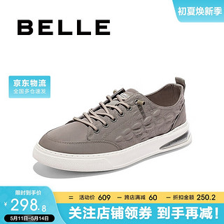 BeLLE 百丽 舒适布鞋男商场同款软底透气休闲鞋7XH01BM3 灰色 42