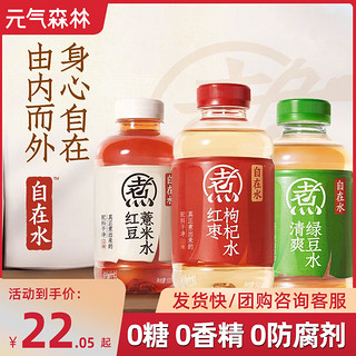 元气自在水红豆薏米红枣枸杞水清爽绿豆水无糖饮料500mL