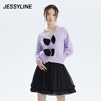 Jessy·Line 杰茜莱v领蝴蝶结针织开衫