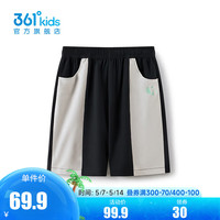 361°童装男童梭织轻薄透气五分裤2024夏季中大童运动休闲裤子 经典黑 175cm