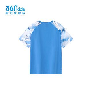 361°童装男童短袖针织衫2024年夏季中大童T恤 马瑞蓝 170cm