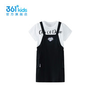 361°童装女童连衣裙2024年夏季中大童裙子儿童节 经典黑 150