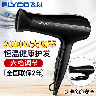 FLYCO 飞科 吹风机家用大功率2000W可折叠电吹风恒温护发不伤发宿舍风筒