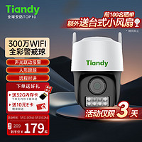 Tiandy 天地伟业 无线摄像头360度无死角全彩家用室外2K监控器手机远程语音云台WIFI球机 H243N