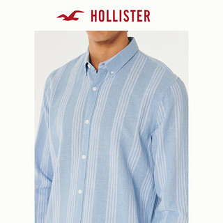 HOLLISTER 24春夏美式长袖亚麻混纺衬衫 男 KI325-4002 蓝色条纹 XS (170/84A)
