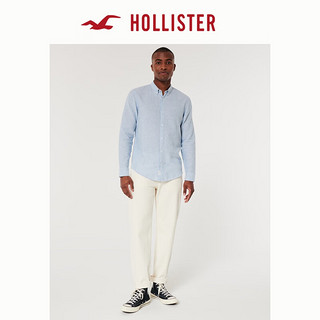 HOLLISTER 24春夏美式长袖亚麻混纺衬衫 男 KI325-4002 浅蓝色 M (180/100A)