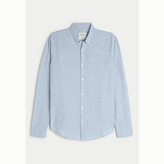 HOLLISTER 24春夏美式长袖亚麻混纺衬衫 男 KI325-4002 浅蓝色 M (180/100A)