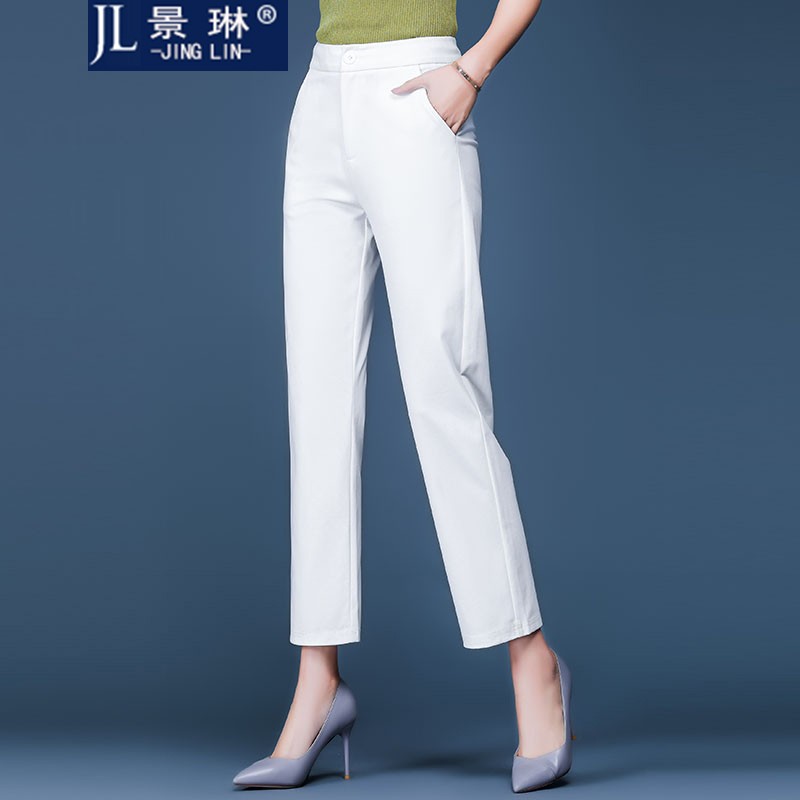 景琳高腰西装裤女直筒宽松垂感显瘦九分裤韩版宽松春夏百搭黑色裤子