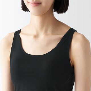 无印良品（MUJI）女式 莱赛尔短款带罩杯背心 上衣女款内搭打底 自带胸垫 FCB35C4S 黑色 L（165/88A）