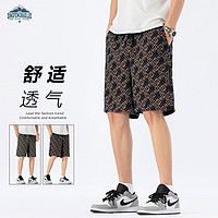 顶峰保罗（Dingfengbaoluo）短裤男夏季潮流美式宽松休闲百搭直筒舒适透气8307黑色XL XL（140-160斤）