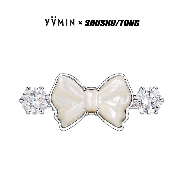 YVMIN 尤目 X SHUSHUTONG联名系列 宝石雕刻矿石蝴蝶结发夹发卡