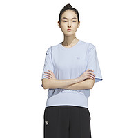 adidas 阿迪达斯 originals 纯色圆领宽松短袖T恤 女款 淡粉蓝 IP1755