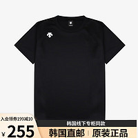 DESCENTE 迪桑特 短袖T恤男女运动Polo衫t恤 夏季透气吸水速干休闲圆领 DMC5801B 黑色 L（175/96）