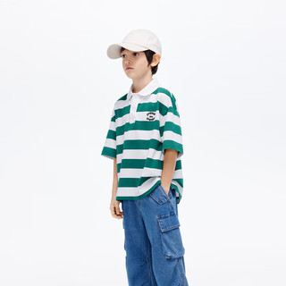little MO&Co.little moco童装24夏装新款男童简约条纹Polo衫短袖t恤KBD2TEE021
