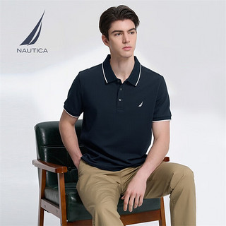 NAUTICA 诺帝卡 男装23春夏新款休闲全棉亲肤POLO衫男KE3101 藏青4NV（231） M