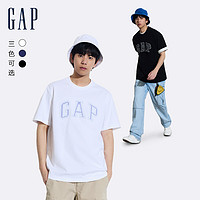 Gap 盖璞 男女装2024夏季新款纯棉字母logo圆领短袖T恤百搭上衣892185