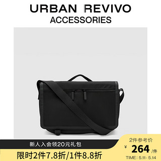 URBAN REVIVO2024夏季男时尚大容量手提斜挎包UAMB40087 黑色