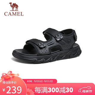 骆驼（CAMEL）男士潮流运动休闲厚底透气凉鞋子 G14M547631 黑色 44