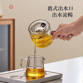 忆壶茶（YI HU TEA）玻璃茶壶围炉煮茶电陶炉套装家用室内电陶煮茶器煮茶炉侧把茶壶 茗泽侧把壶（透明）+电陶炉