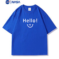 NASA MITOO纯棉短袖T恤男2024夏季新款宽松休闲简约圆领上衣打底衫 白色 L