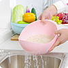 迦塔（JIATA）淘米器淘米篮家用厨房洗米筛淘米盆蔬菜水果筐沥水洗菜盆 北欧绿