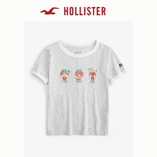 HOLLISTER【草莓音乐节】24夏季美式印花短袖T恤女KI357-4006 灰色印花 L