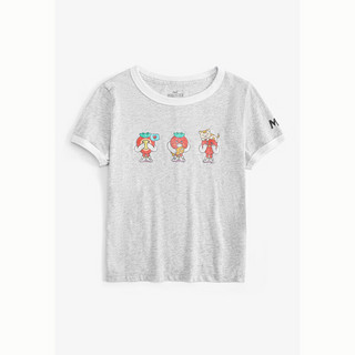 HOLLISTER【草莓音乐节】24夏季美式印花短袖T恤女KI357-4006 灰色印花 L