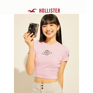 HOLLISTER【草莓音乐节】24夏季美式印花短袖T恤女KI357-4006 浅粉色印花 XS