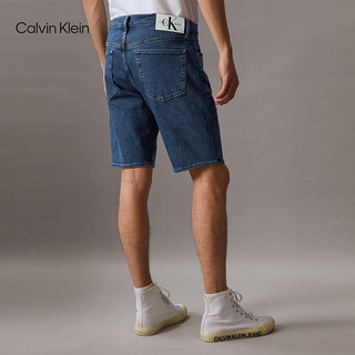 Calvin Klein Jeans24春夏男士经典标牌ck洗水微弹休闲牛仔短裤J325536 1A4-牛仔蓝 33