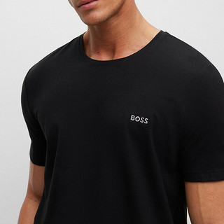 雨果博斯（HUGO BOSS）男士商务休闲运动圆领短袖T恤50469550 001黑色 XL