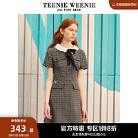 TEENIE WEENIE TeenieWeenie小熊奥莱秋冬学院风甜美少女感格纹A字裙连衣裙