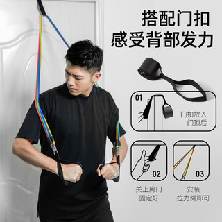 梦多福 MODOFO拉力绳套装 弹力绳弹力带多功能器材12件居家锻炼运动器材 【升级款大锁扣】12件套海绵门扣 100磅