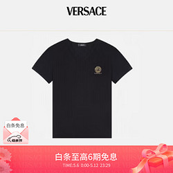 VERSACE 范思哲 男装美杜莎V领修身T恤黑色