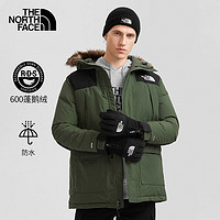 北面 TheNorthFace北面羽绒服男士保暖防泼水鹅绒中长款毛领外套5B19