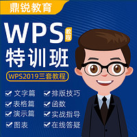 鼎锐 wps2019教程office零基础自学视频教程excel表格入门学习办公软件