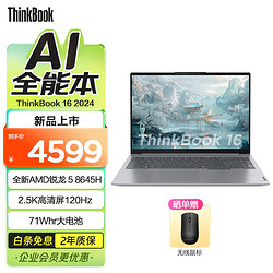 ThinkPad 思考本 联想ThinkBook16锐龙版 笔记本电脑 2024 R5 8645H