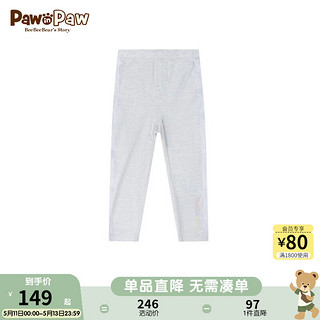 PawinPaw卡通小熊童装2024年夏季女童女宝松紧打底裤舒适 Grey灰色/15 100