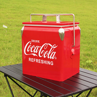 可口可乐（Coca-Cola）车载户外保温箱13L复古保温箱冷藏箱户露营保鲜箱 便携外卖钓鱼箱