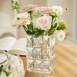 喜韶 高檔璀璨水晶玻璃花瓶透明高級感擺件網紅客廳鮮花插花輕奢ins風