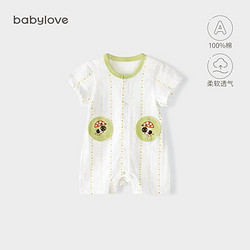 Babylove 婴儿短袖连体衣夏季纯棉外出哈衣爬服可爱超萌宝宝夏装