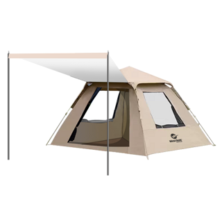 帐篷户外折叠便携式二合一天幕过夜防雨加厚黑胶帐篷（3-5人）