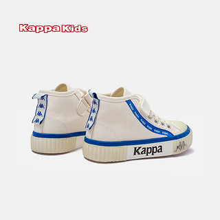 Kappa Kids卡帕童鞋儿童鞋中帮帆布鞋男童春季中大童板鞋 米白 38码内长约235mm