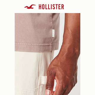 HOLLISTER24夏季美式宽松短款圆领短袖T恤男女KI324-4119 紫红色水洗 L (180/108A)